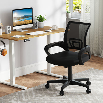 Mid-Back Mesh Office Chair Ergonomic Computer Chair with Lumbar Support-Black