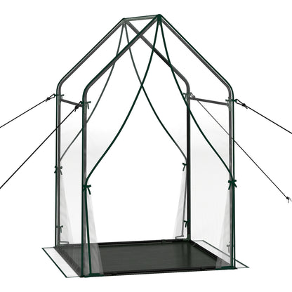 Mini Green House Metal Frame with Waterproof Bottom Mat and Wind Ropes-L