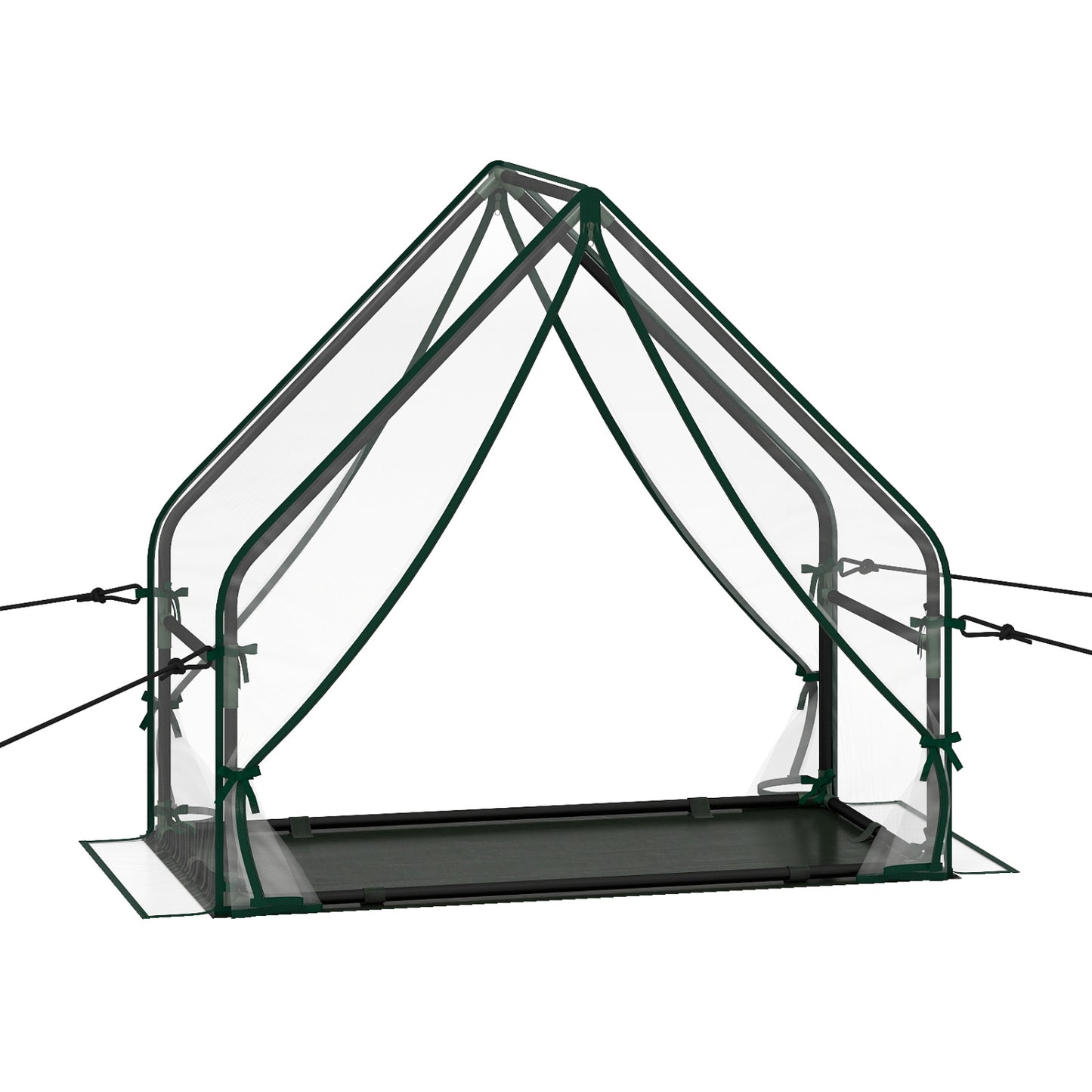 Mini Green House Metal Frame with Waterproof Bottom Mat and Wind Ropes-L