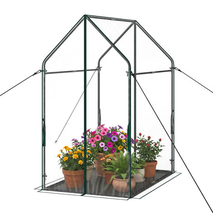 Mini Green House Metal Frame with Waterproof Bottom Mat and Wind Ropes-XL