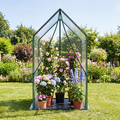 Mini Green House Metal Frame with Waterproof Bottom Mat and Wind Ropes-XL