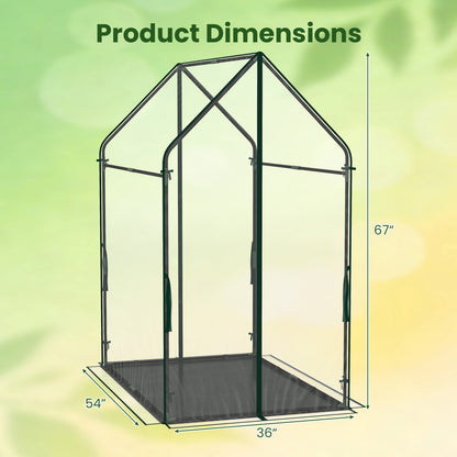 Mini Green House Metal Frame with Waterproof Bottom Mat and Wind Ropes-XL