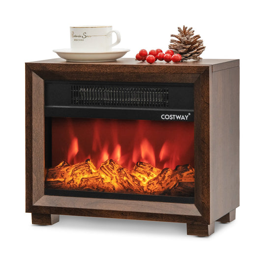 Mini Wooden Space Tabletop Fireplace with Realistic Flame Effect