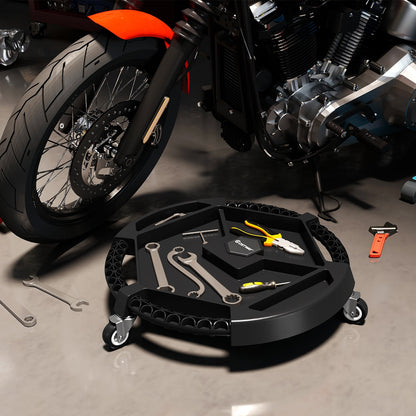 Mobile Automotive Tool Creeper with 3 Swivel Casters and 4 Compartments-BK