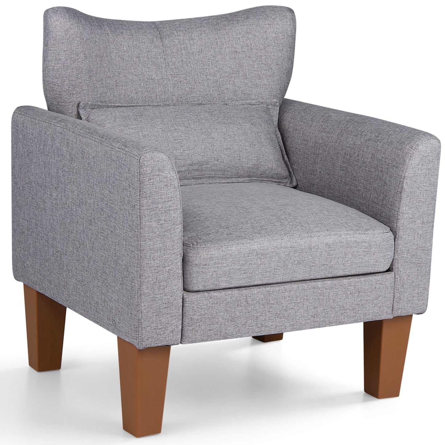 Modern Accent Chair with Removable Cushion & Pillow for Living Room-Beige
