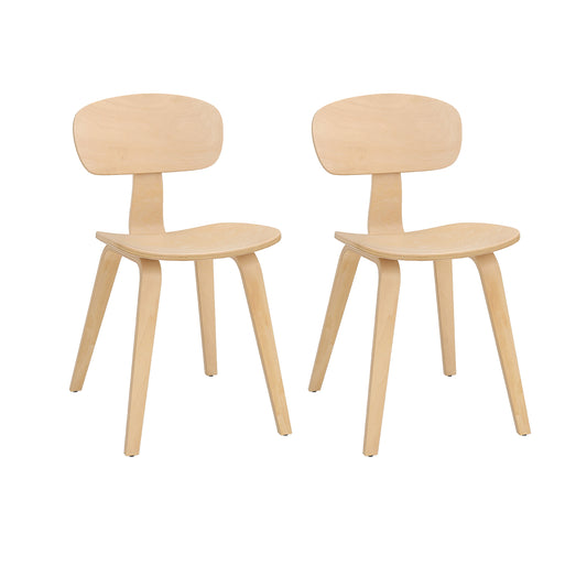 Modern Dining Chair Set of 2 with Wide Seat-Natural