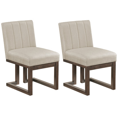 Modern Farmhouse Fabric Dining Chairs Set of 2 with 5.5" Thickened Padded Seat-Gray