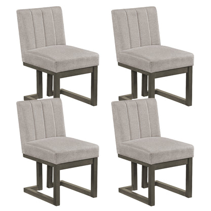 Modern Farmhouse Fabric Dining Chairs Set of 4 with 5.5" Thickened Padded Seat-Gray