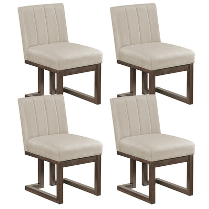 Modern Farmhouse Fabric Dining Chairs Set of 4 with 5.5" Thickened Padded Seat-Gray