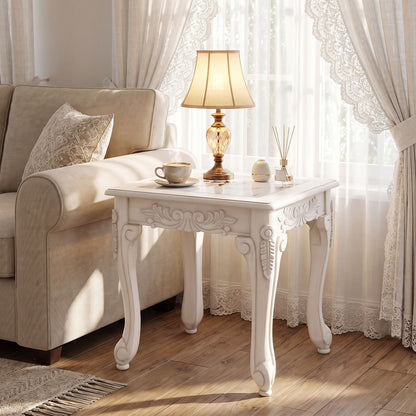Modern glass coffee table with clear tempered top and rubber wood base in gray, perfect for contemporary living rooms.