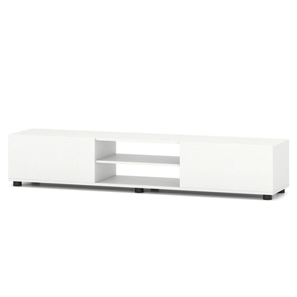 Modern TV Stand for up to 70" TVs Minimalist Entertainment Center with 2 Doors and Open Shelves-Natural