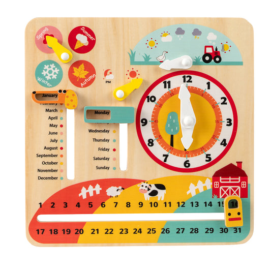 Montessori Wooden Toy for Toddlers Educational Learning Clock Toy About Season