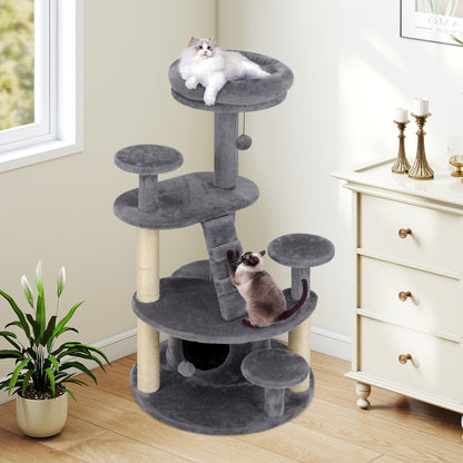 Multi-level Kitty Tower with Condo and Climbing Ladder-GR