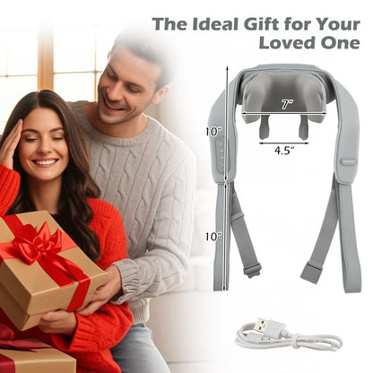 Neck Shoulder Massager 4D Deep Tissue Kneading Shiatsu Massage Machine-Beige