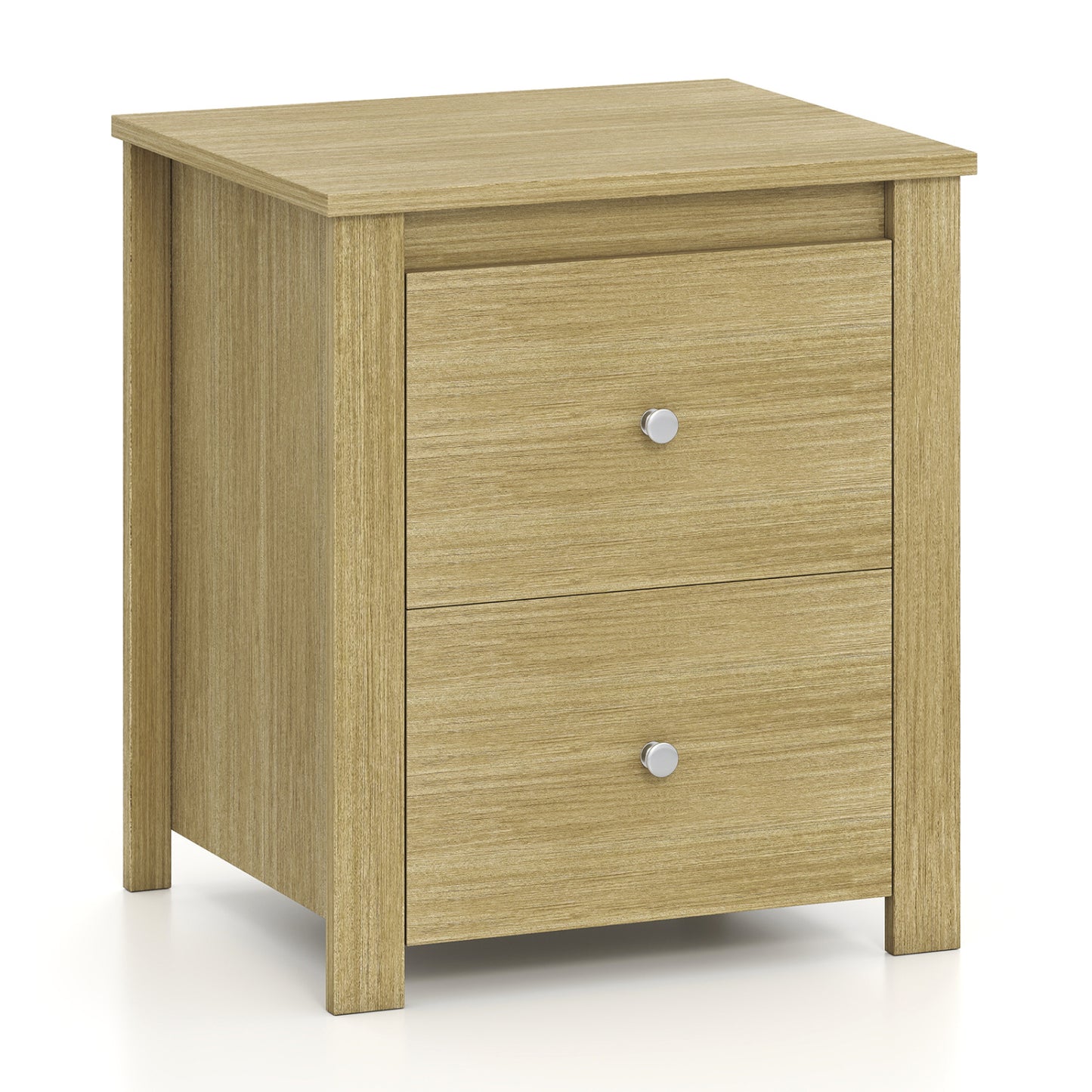 Nightstand with 2 Drawers & Storage for Bedroom Living Room Small Spaces-Black