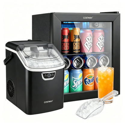 Wilson's Nugget Ice Maker and Beverage Cooler combo with chewable ice and compact drink storage for kitchen use.