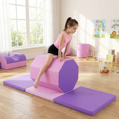 Octagon tumbling mat and tri-fold gym mat set with cover, ideal for yoga and gymnastics exercises, by Wilsons Home Store.