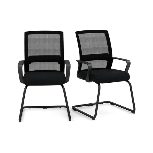 Office Guest Chair with Lumbar Support for Waiting Room-2 Pieces