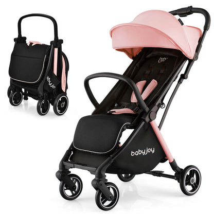 One-Hand Folding Portable Lightweight Baby Stroller with Aluminum Frame for Kids-Blue