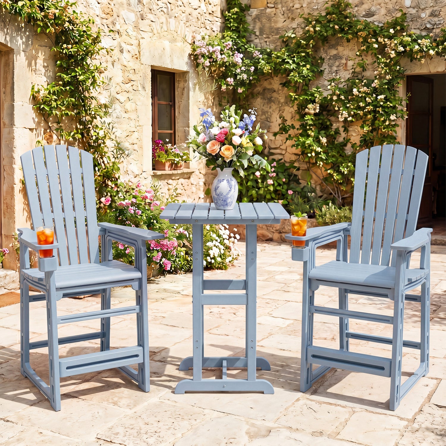 Black 29-inch outdoor bar stool with backrest and armrests, ideal for patio and outdoor bar seating by Wilsons Home Store.