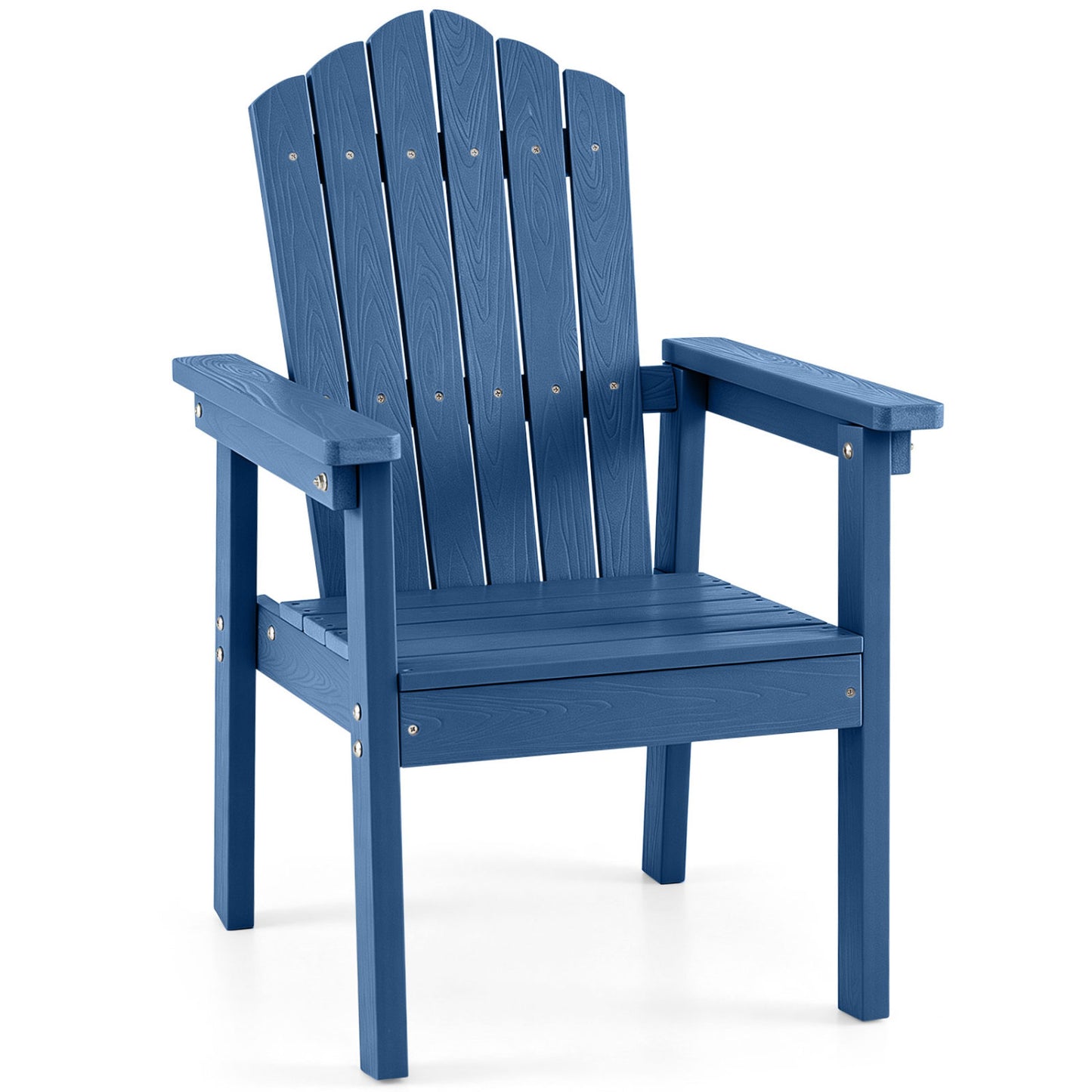 Outdoor Adirondack Chair with High Backrest and Wide Armrests for Deck Poolside-Brown