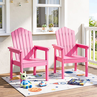 Outdoor Adirondack Chair with High Backrest and Wide Armrests for Deck Poolside-Brown