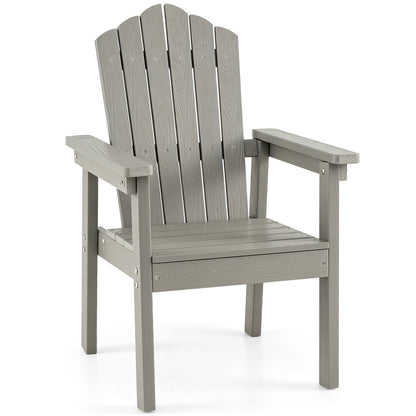 Outdoor Adirondack Chair with High Backrest and Wide Armrests for Deck Poolside-Brown