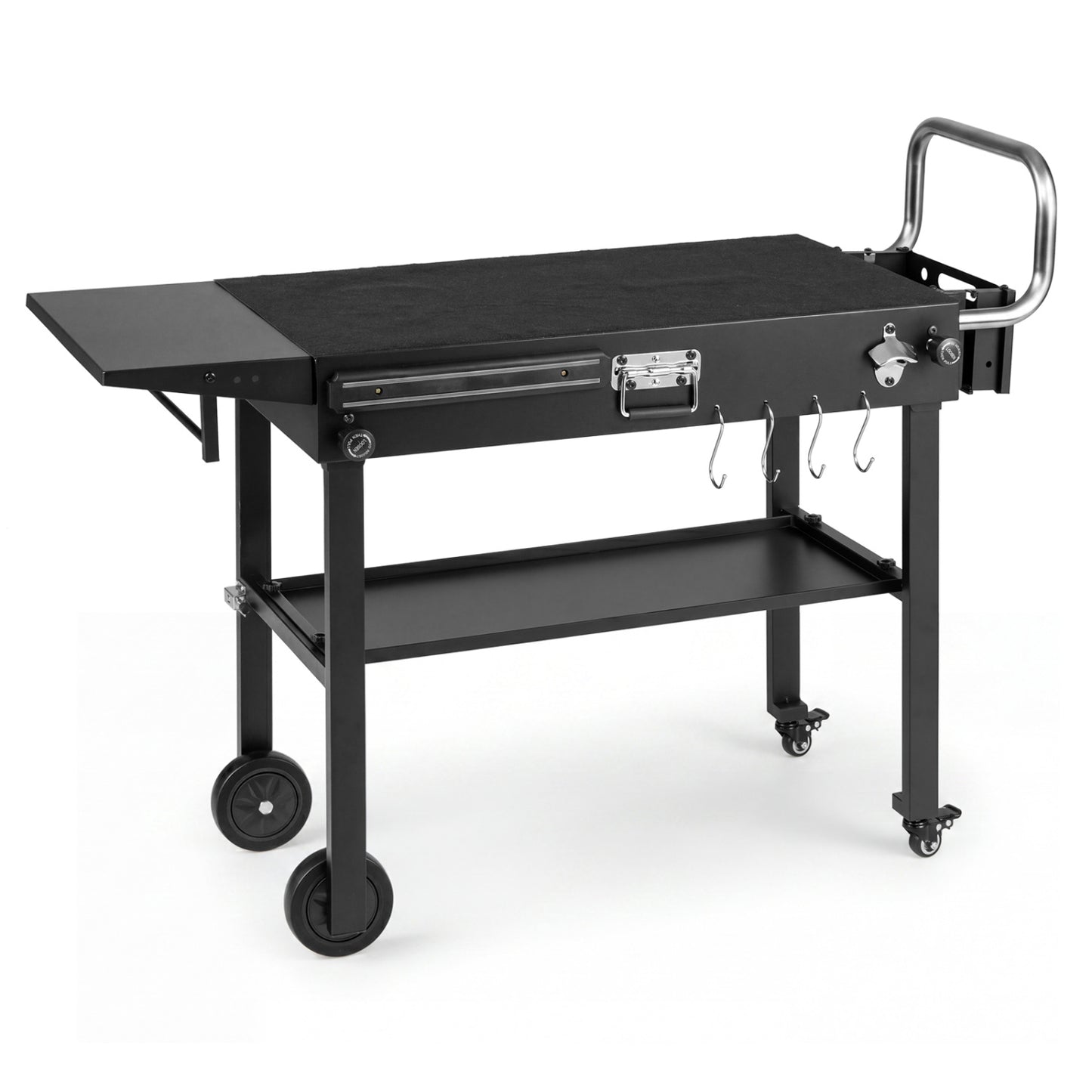 Foldable outdoor grill cart with 31x17 inch tabletop for Blackstone griddles, by Direct by Wilsons Home Store.