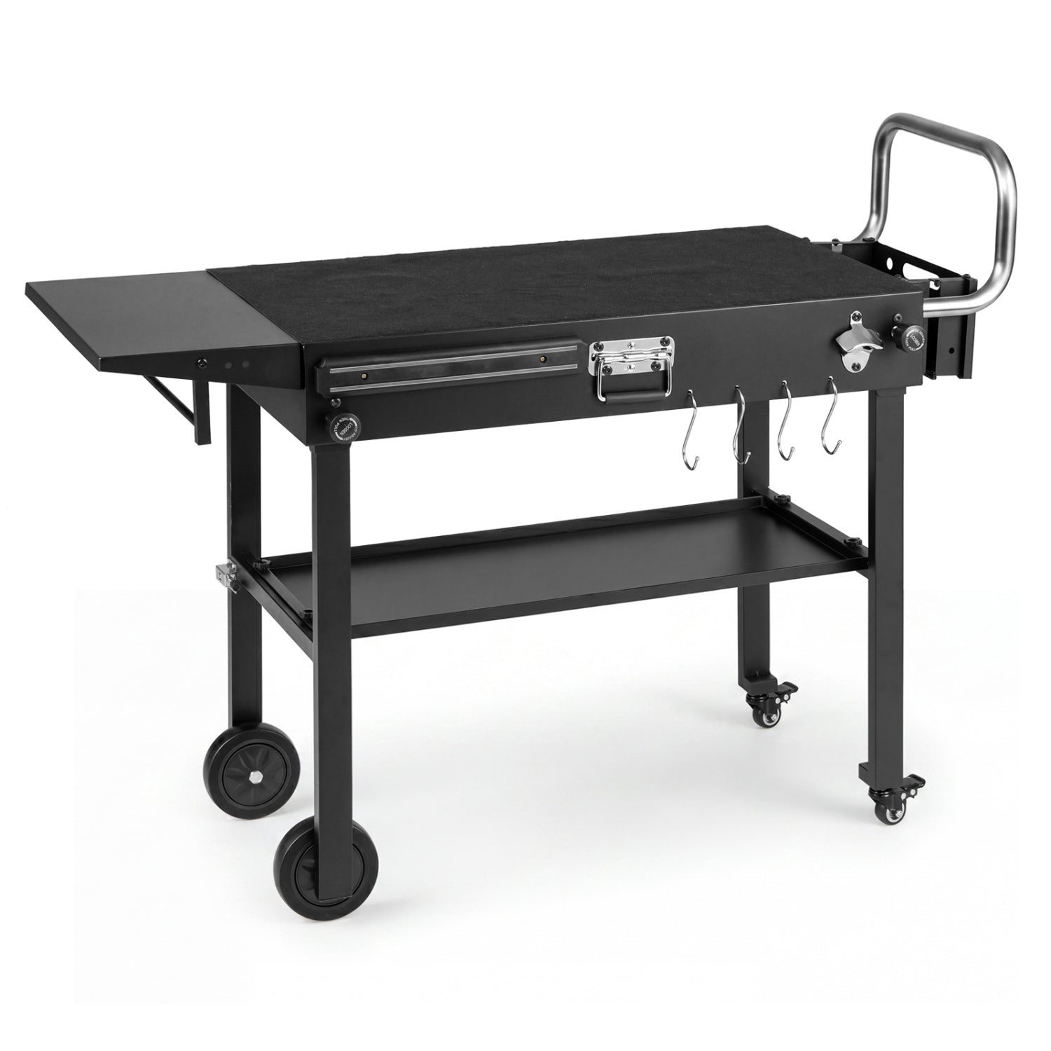 Foldable outdoor grill cart with 31x17 inch tabletop for Blackstone griddles, by Direct by Wilsons Home Store.