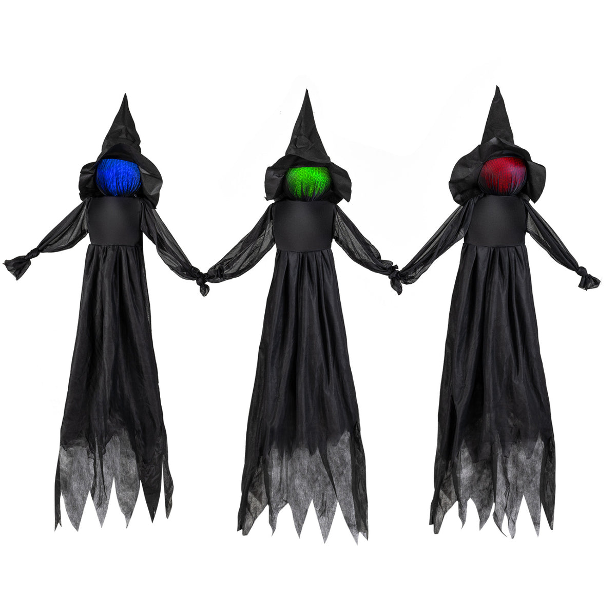 Outdoor Halloween Witch Decoration with LED Lighted Face