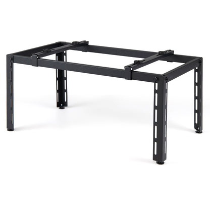 Black outdoor heavy-duty AC base for 9000-36000 BTU ductless mini split air conditioners and heat pumps.
