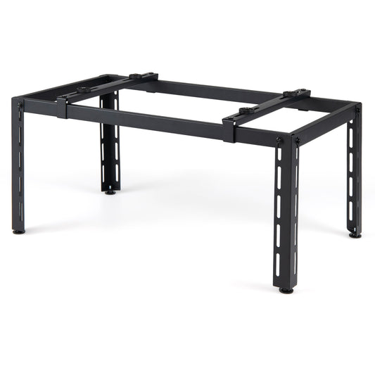 Black outdoor heavy-duty AC base for 9000-36000 BTU ductless mini split air conditioners and heat pumps.