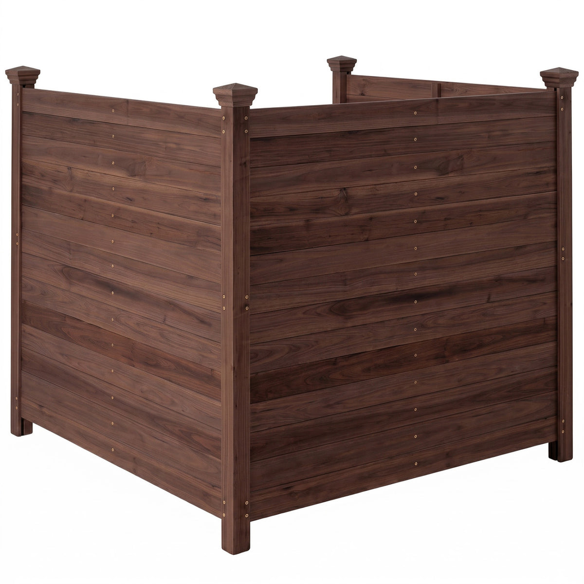 Black 3-panel outdoor privacy fence screen by Wilsons Home Store, ideal for air conditioner privacy in outdoor spaces.