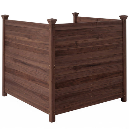 Black 3-panel outdoor privacy fence screen by Wilsons Home Store, ideal for air conditioner privacy in outdoor spaces.