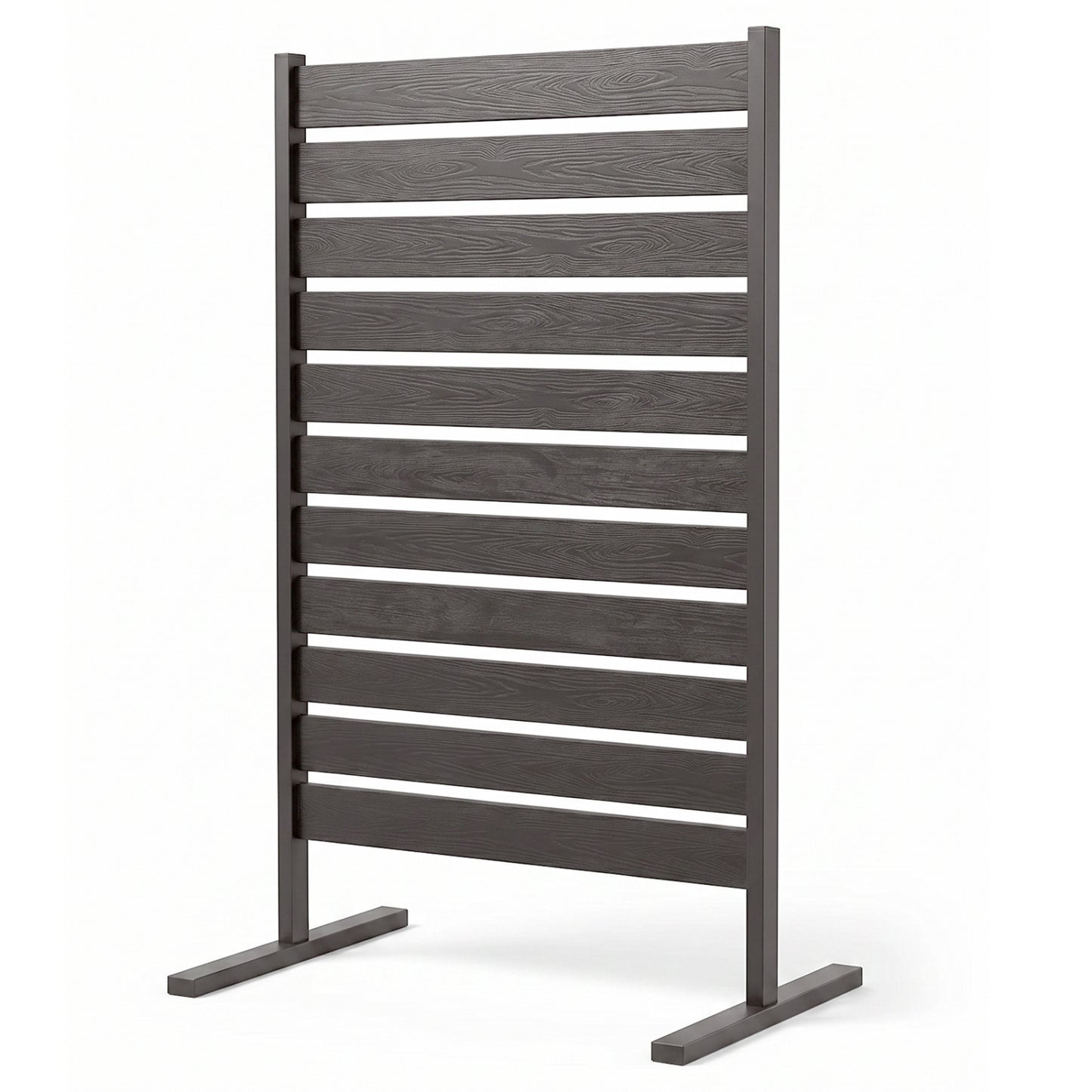 Black outdoor privacy screen fence for backyard pool or lawn, decorative fencing accessory by Wilsons Home Store.