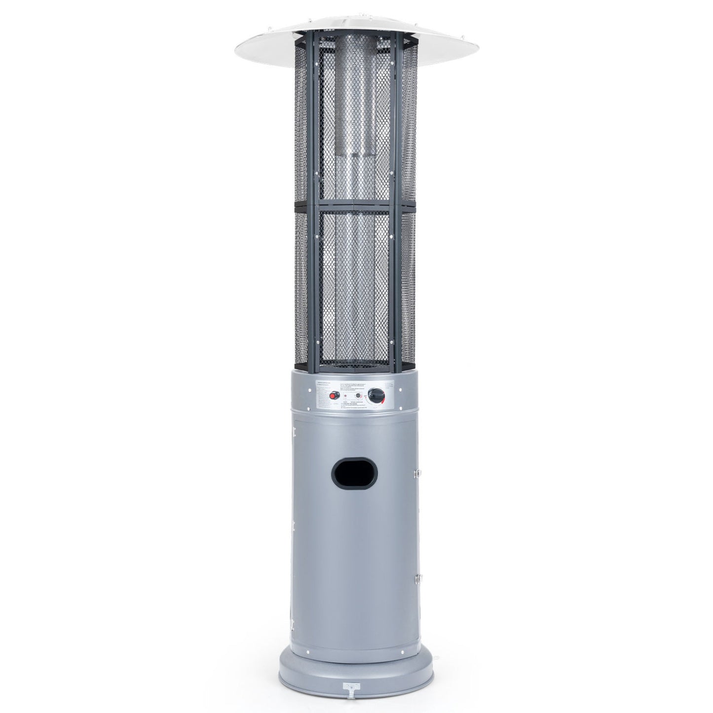 Outdoor Propane Patio Heater with Glass Tube and Tilt-Over Protection-Darkgray