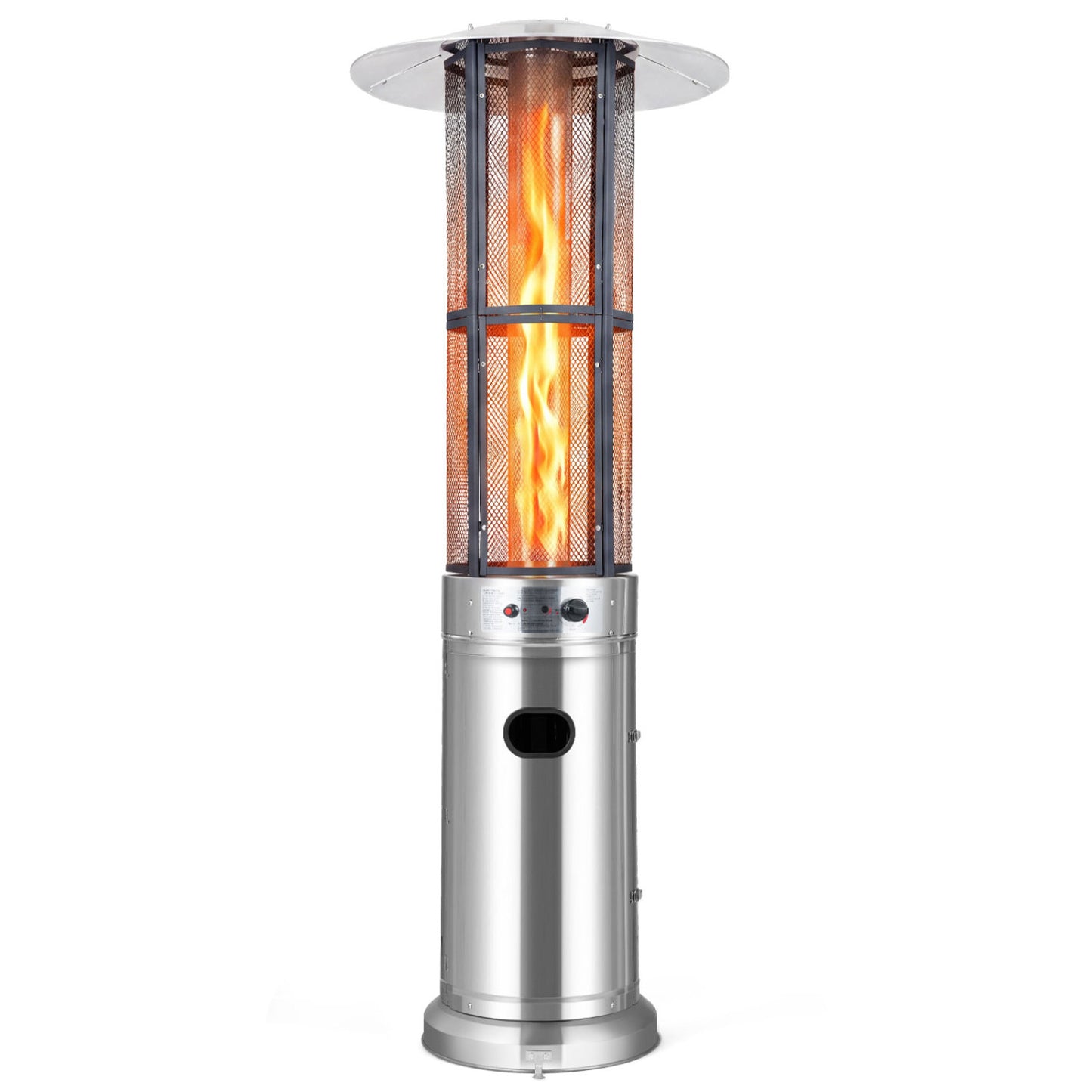 Outdoor Propane Patio Heater with Glass Tube and Tilt-Over Protection-Darkgray
