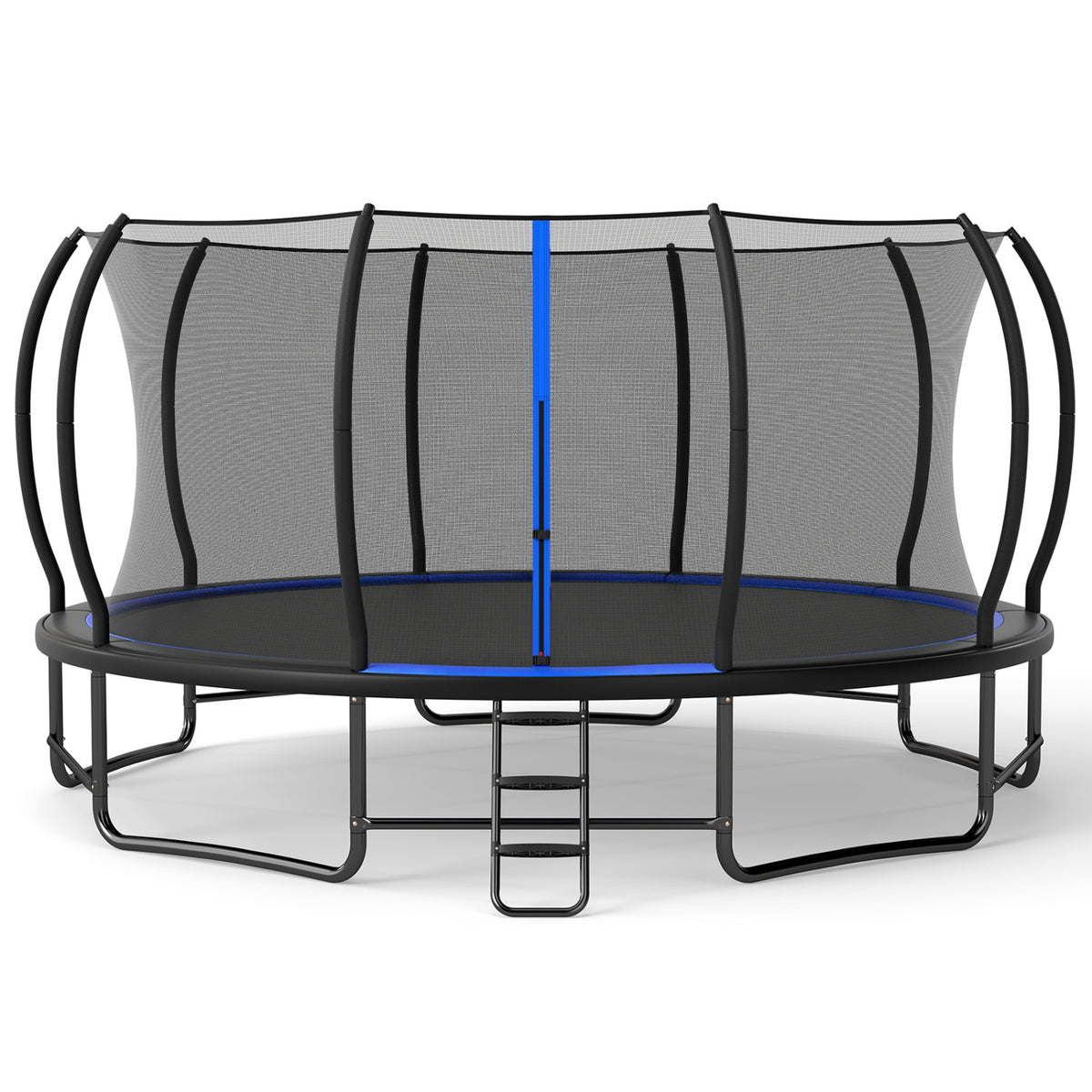 Outdoor Recreational Trampoline Giant Round Rebounder with Enclosure Net-Blue