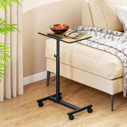 Overbed Rolling Table Food Tray-Gray