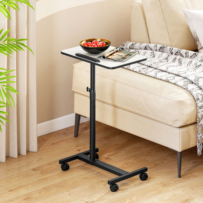 Overbed Rolling Table Food Tray-Gray