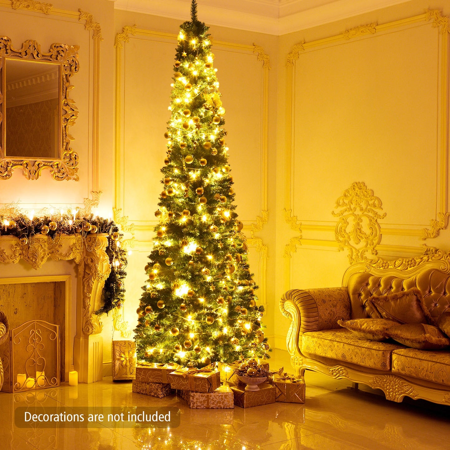 PVC Artificial Slim Pencil Christmas Tree-9'