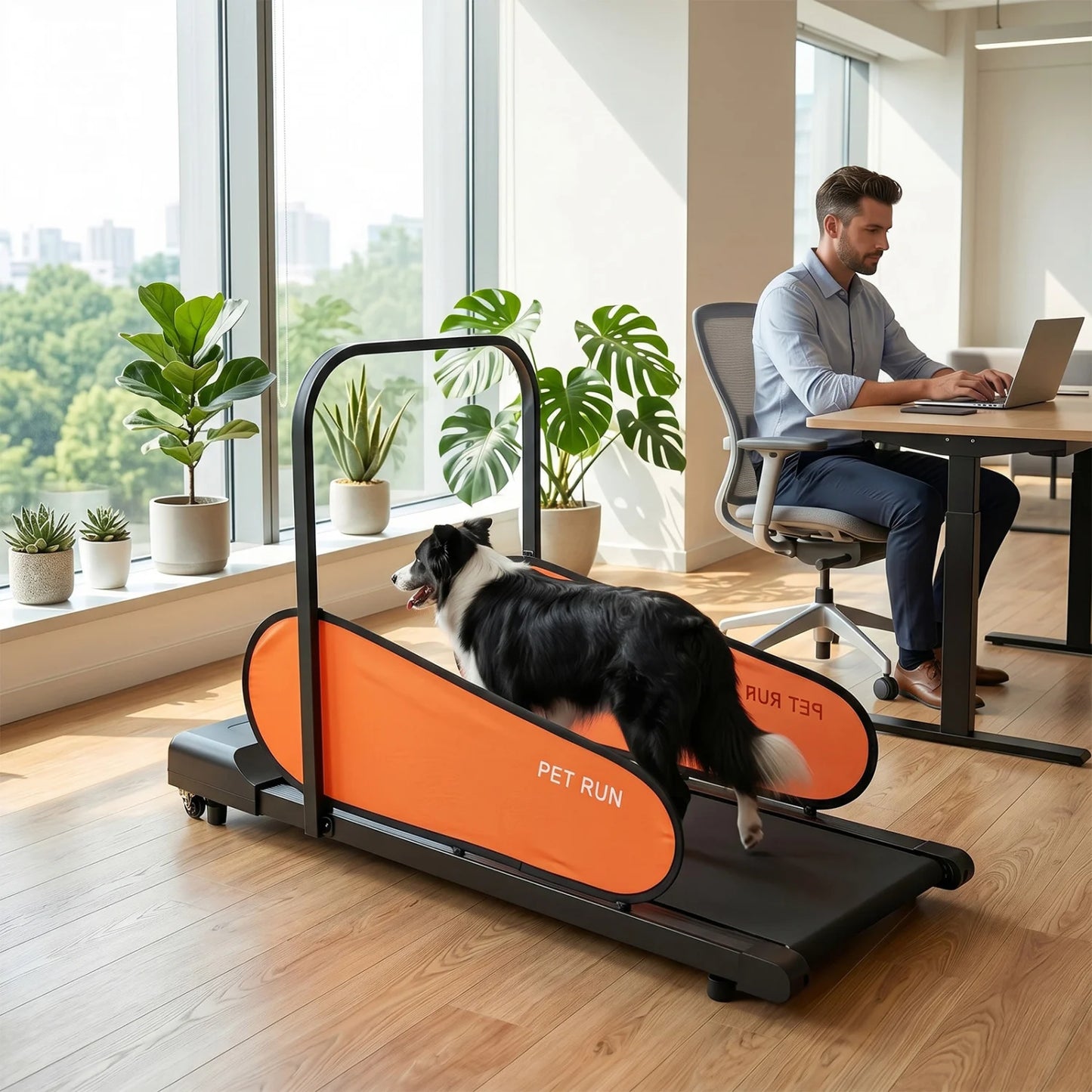 Black pet treadmill for small and medium dogs with LED display and adjustable speed, designed by Direct by Wilsons Home Store.
