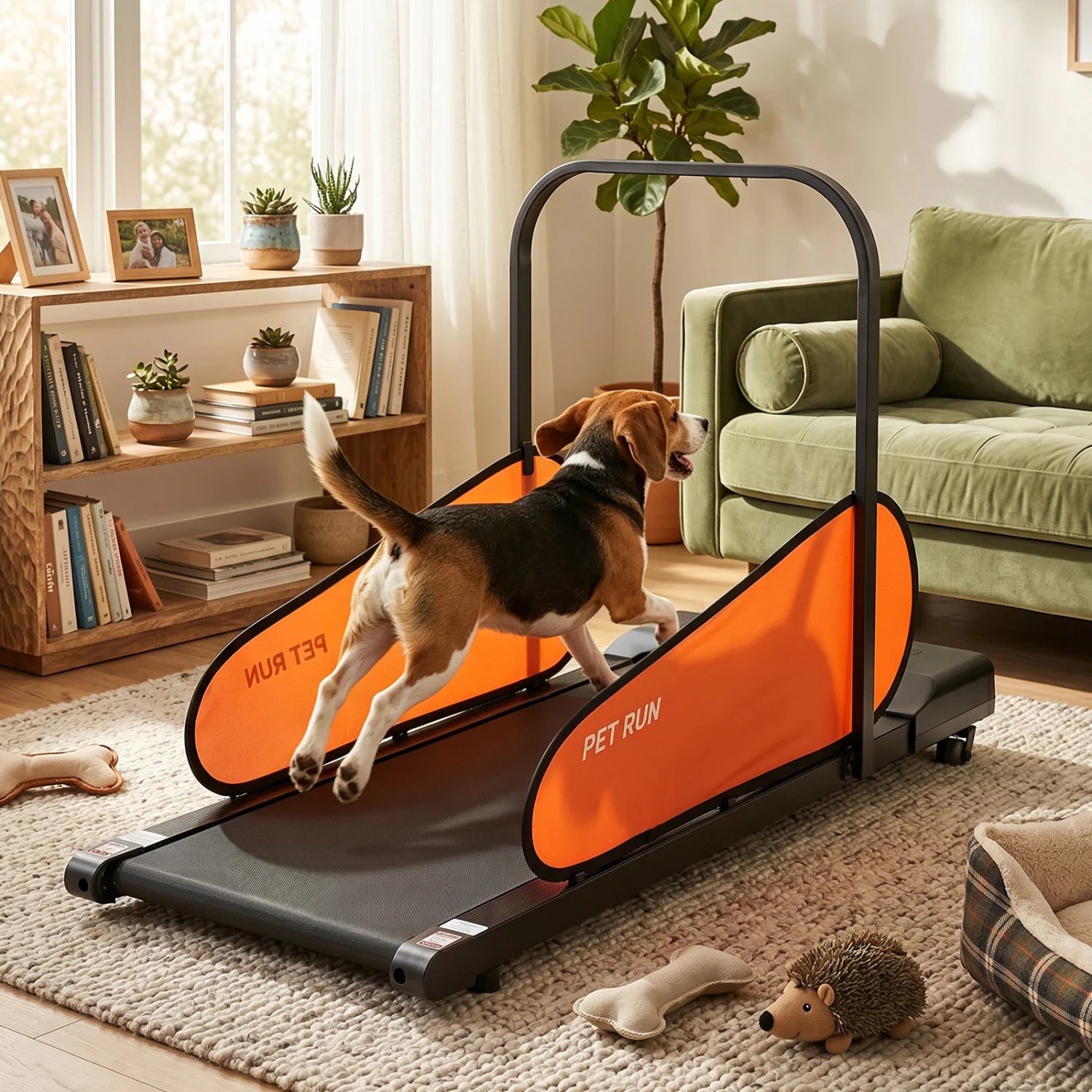 Black pet treadmill for small and medium dogs with LED display and adjustable speed by Direct by Wilsons Home Store.