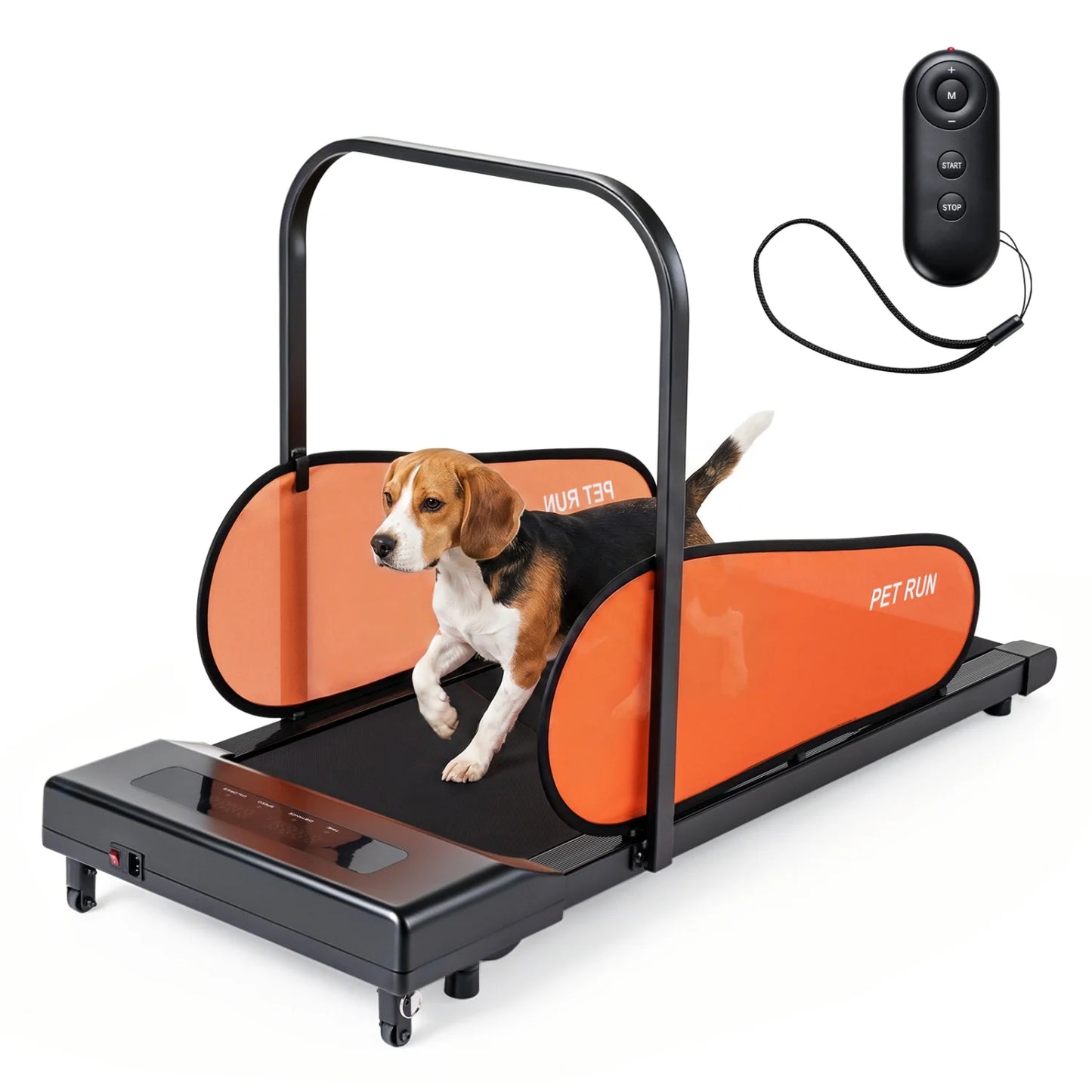 Black pet treadmill for small and medium dogs with LED display and adjustable speed, from Direct by Wilsons Home Store.