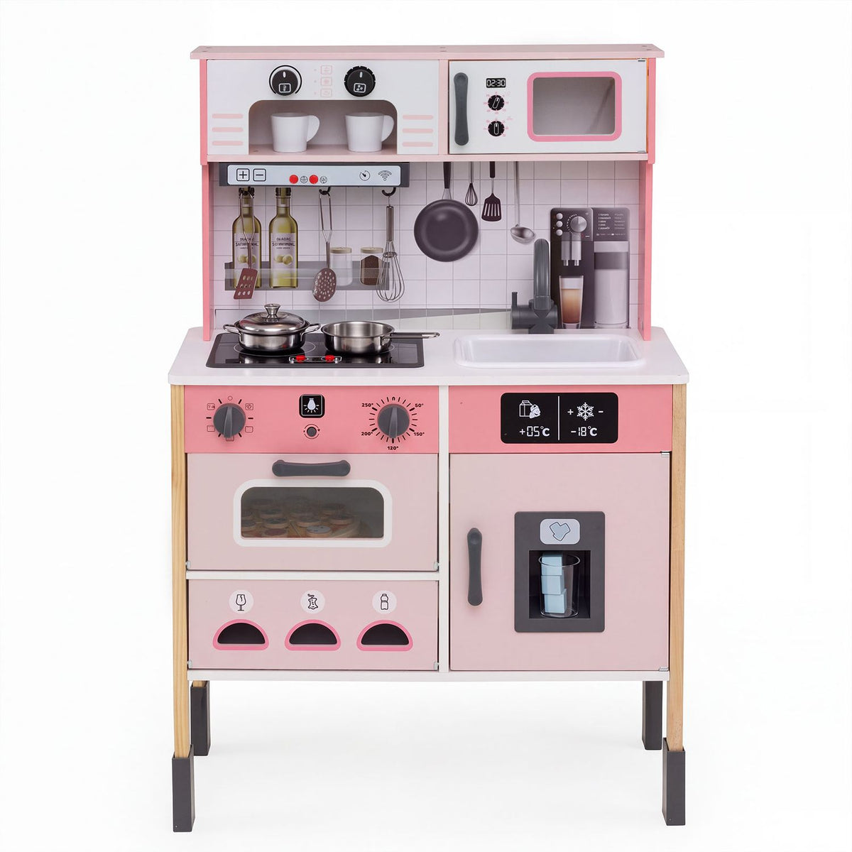 Play Kitchen for Kids with Lights and Sounds-Pink