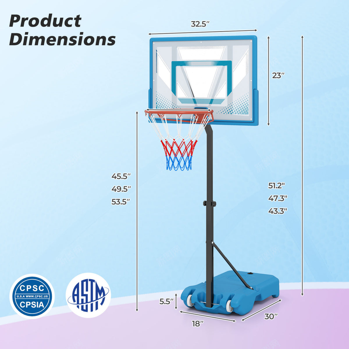 Wilson's Pool Basketball Hoop with adjustable height and weighted base, designed for outdoor poolside sports.