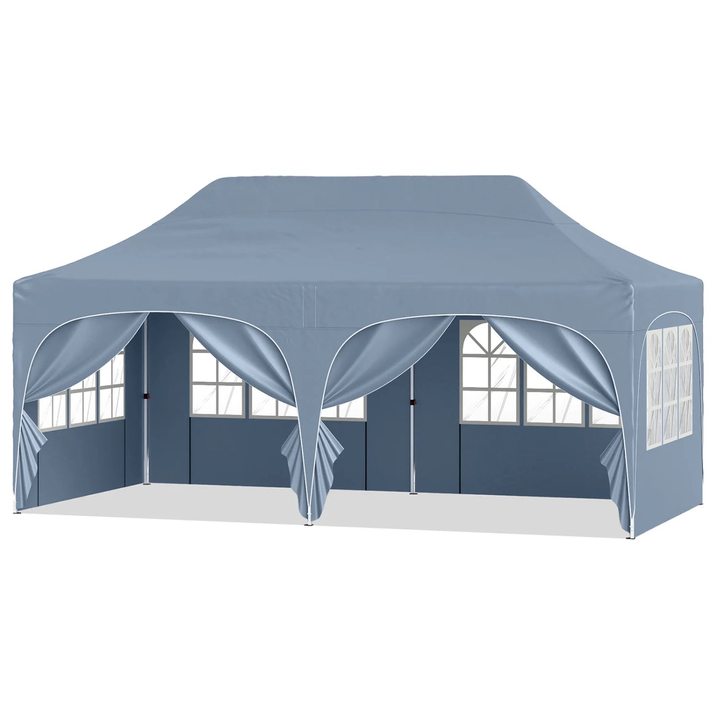 Pop Up Canopy Tent with 6 Removable Sidewalls for Patio-Black