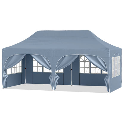 Pop Up Canopy Tent with 6 Removable Sidewalls for Patio-Black