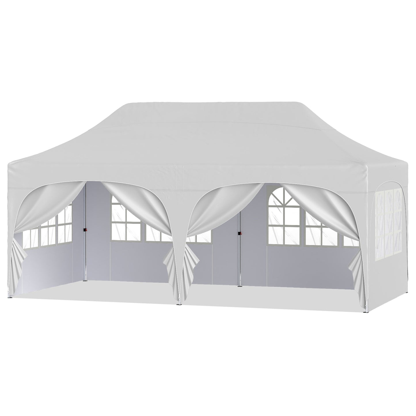 Pop Up Canopy Tent with 6 Removable Sidewalls for Patio-Black