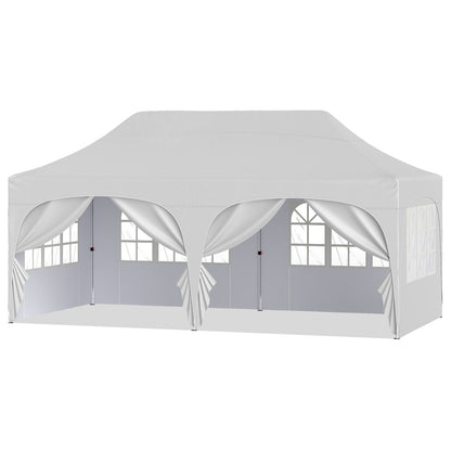 Pop Up Canopy Tent with 6 Removable Sidewalls for Patio-Black
